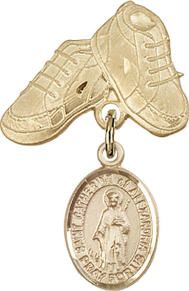 St. Catherine of Alexandria Charm and Baby Boots Pin
