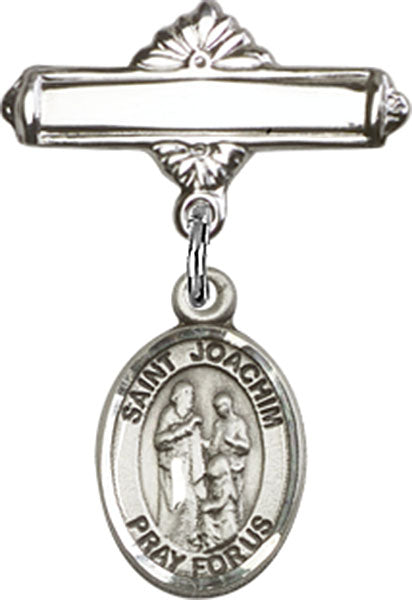 St. Joachim Charm and Polished Engravable Badge Pin