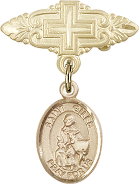 St. Giles Charm and Badge Pin with Cross