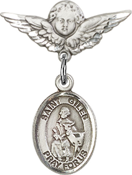 St. Giles Charm and Angel with Smaller Wings Badge Pin