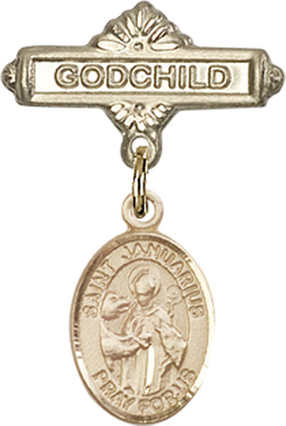 St. Januarius Charm and Godchild Badge Pin