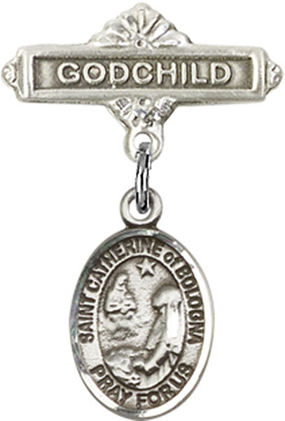 St. Catherine of Bologna Charm and Godchild Badge Pin