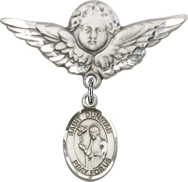 St. Dunstan Charm and Angel with Larger Wings Badge Pin