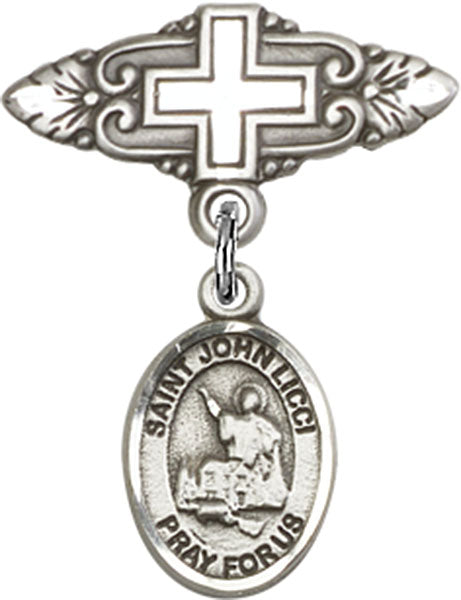 St. John Licci Charm and Badge Pin with Cross