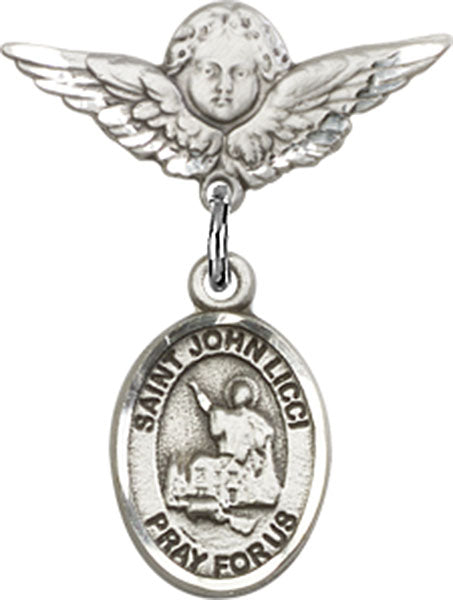 St. John Licci Charm and Angel with Smaller Wings Badge Pin