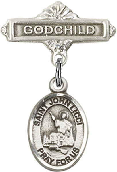 St. John Licci Charm and Godchild Badge Pin
