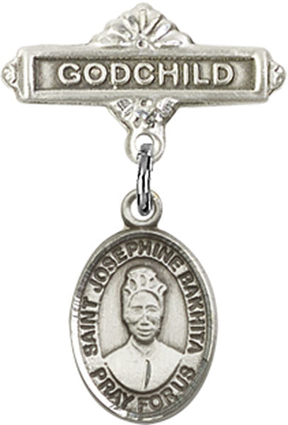 St. Josephine Bakhita Charm and Godchild Badge Pin