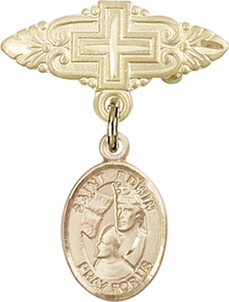 St. Edwin Charm and Badge Pin with Cross
