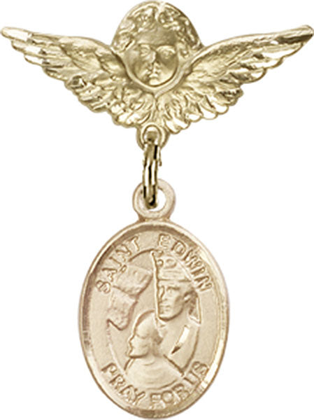 St. Edwin Charm and Angel with Smaller Wings Badge Pin