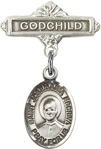 St. Josemaria Escriva Charm and Godchild Badge Pin