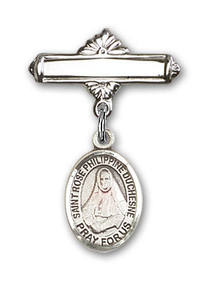 St. Rose Philippine Charm and Polished Engravable Badge Pin