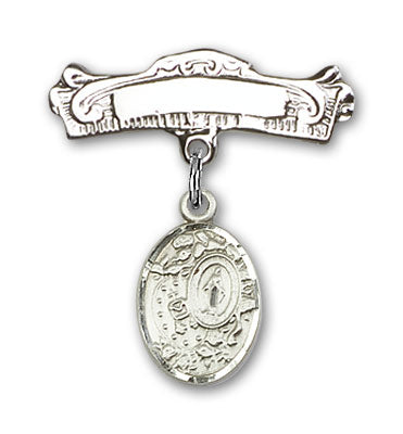 Miraculous Charm and Arched Polished Engravable Badge Pin