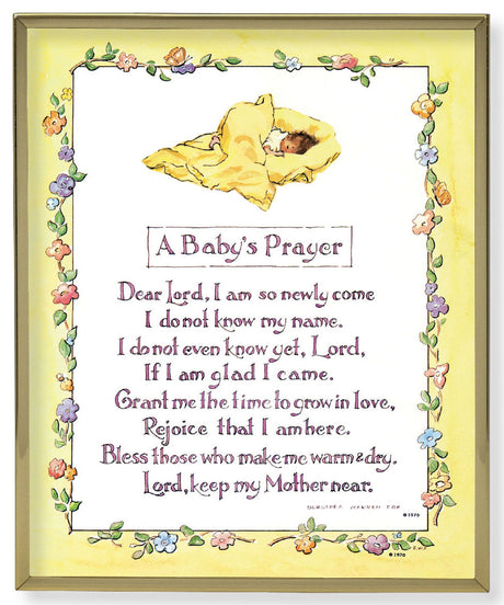 A Baby Prayer 8x10 Gold Trim Plaque