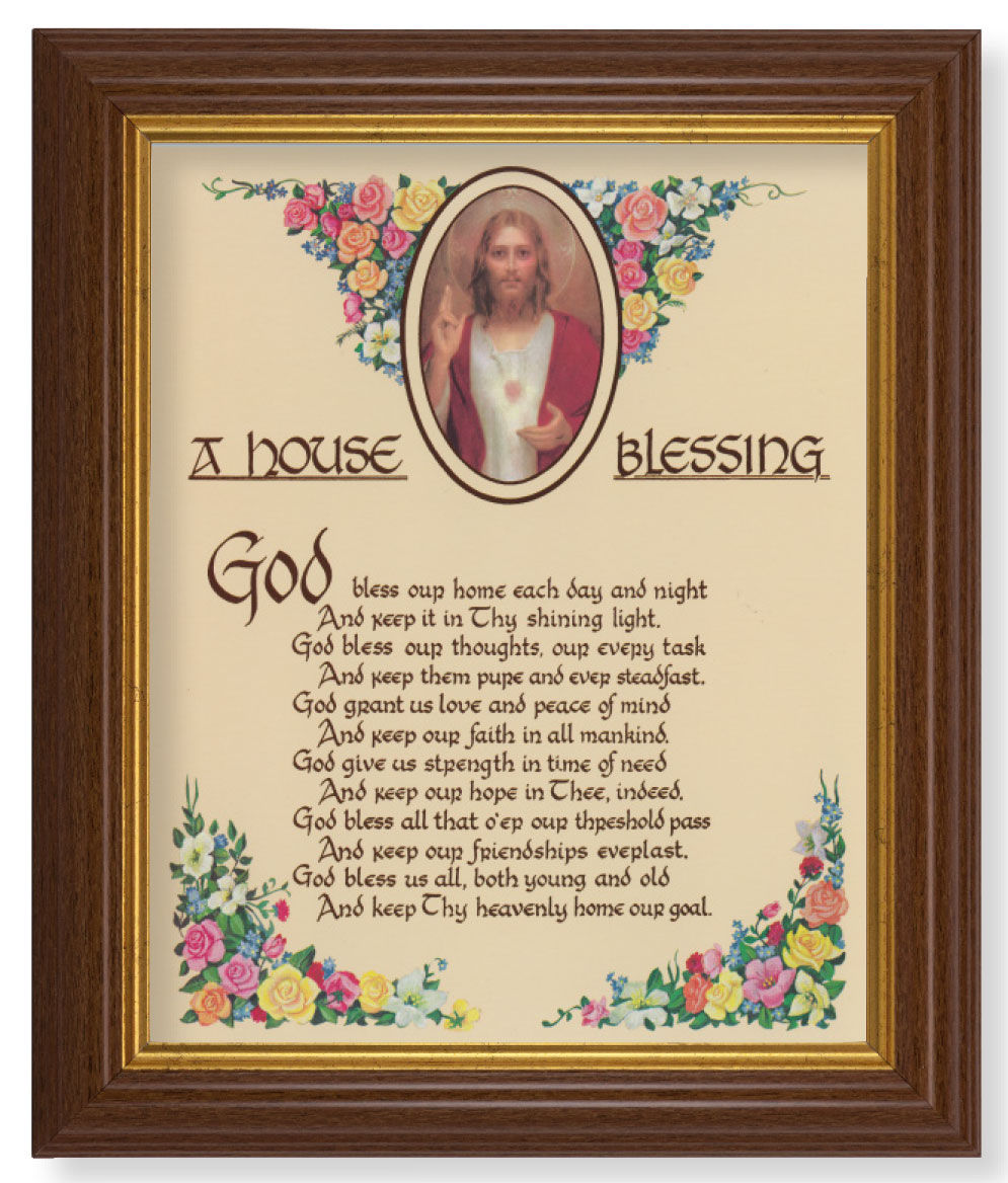 A House Blessing 8x10 Textured Artboard Dark Walnut Frame