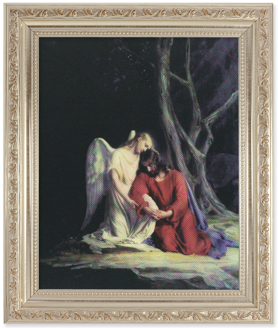 Agony in the Garden Jesus and Angel 8x10 Framed Print Under Glass