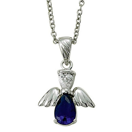 Angel Wing Birthstone Necklace