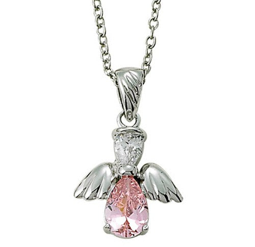 Angel Wing Birthstone Necklace