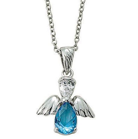 Angel Wing Birthstone Necklace