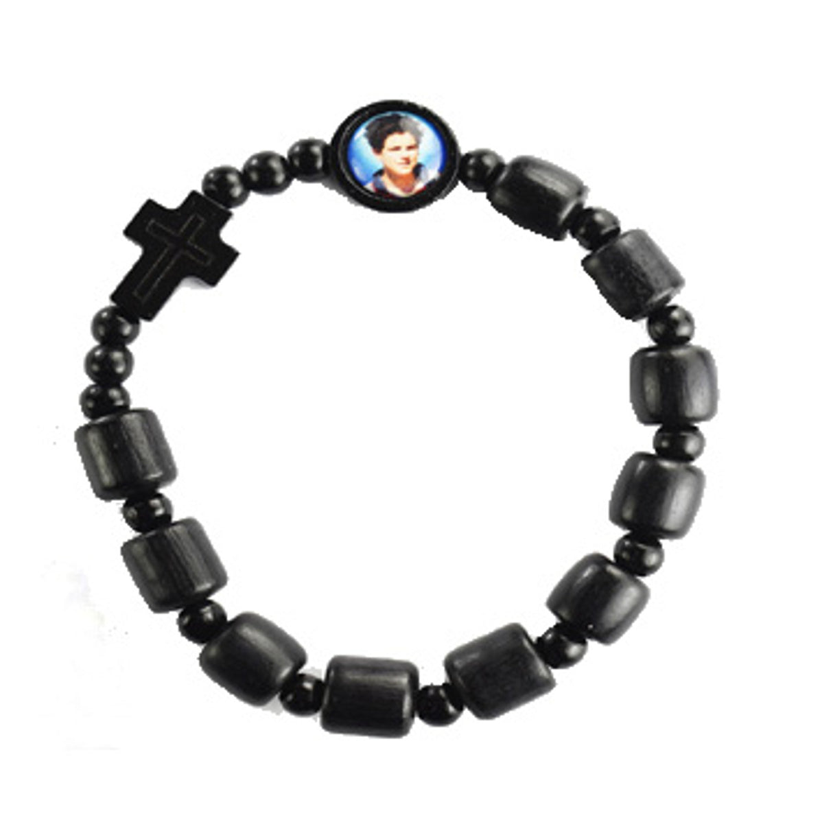 Carlo Acutis Black Wood Rosary Bracelet