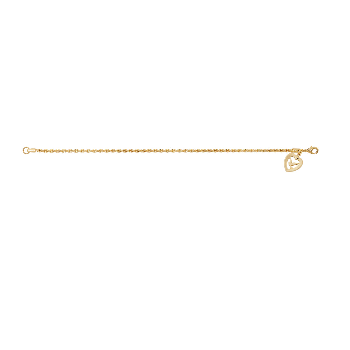 Gold Tone Rope Bracelet with Holy Spirit Medal