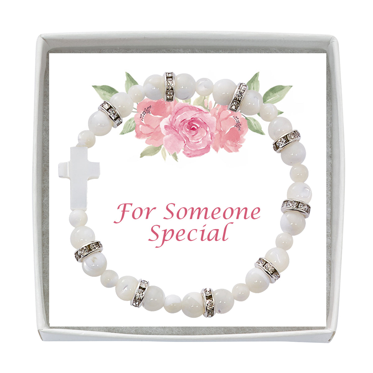 Youth Mother of Pearl Stretch Bracelet