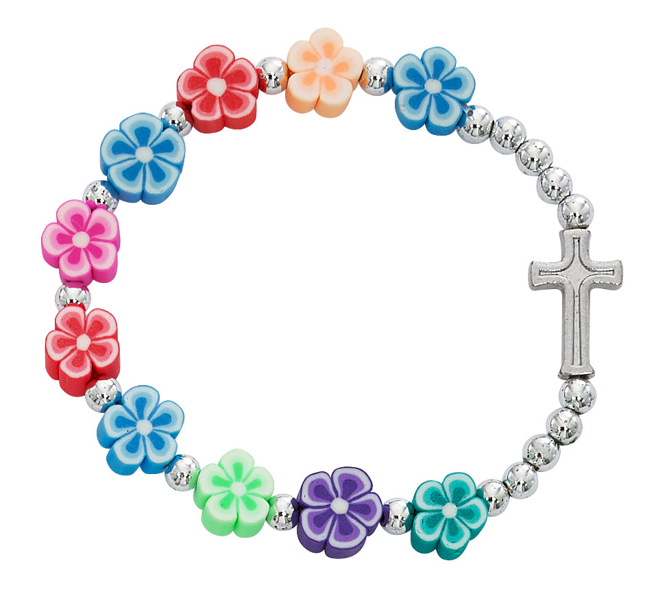 Kids Multi-Color Flower Stretch Bracelet