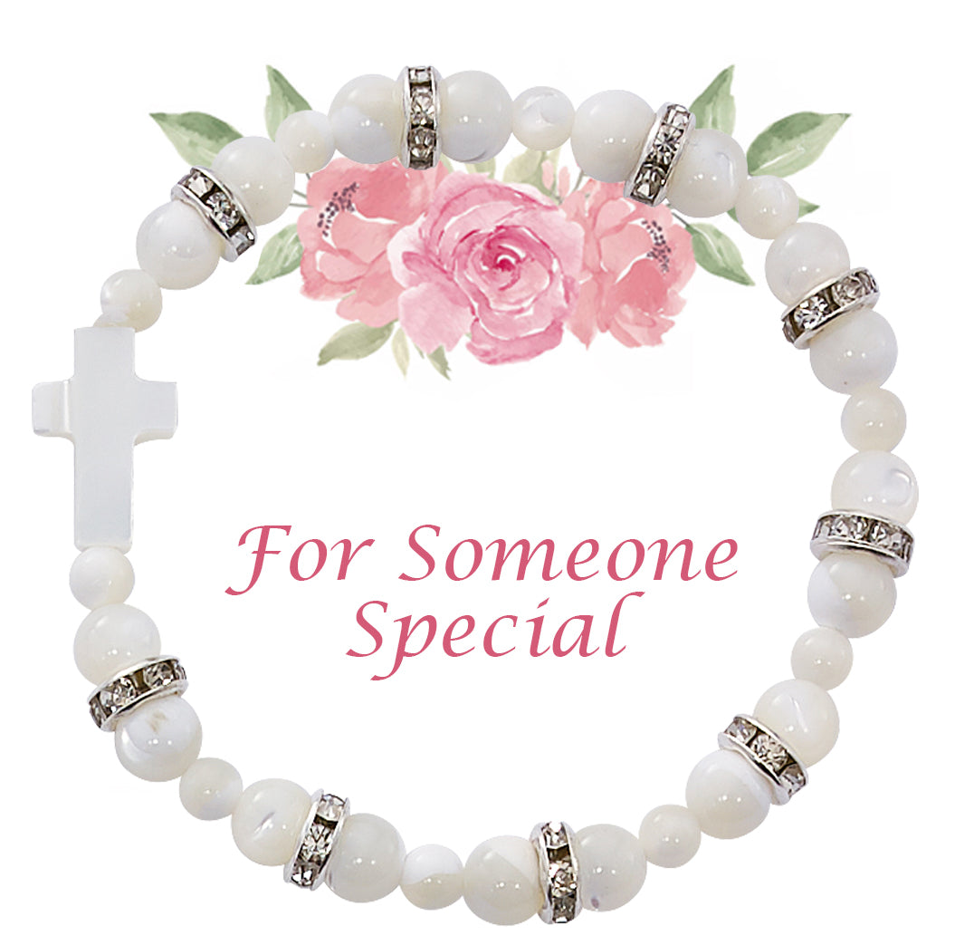 Youth Mother of Pearl Stretch Bracelet