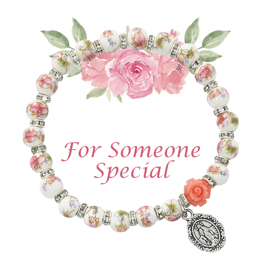 Flower Ceramic Stretch Bracelet for Girls