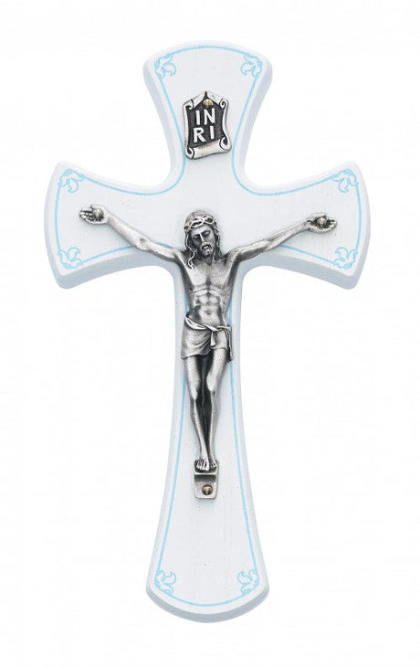 Baby Crucifix with Blue Trim