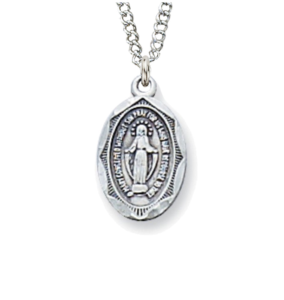 Baby Miraculous Medal Sterling Silver Pendant