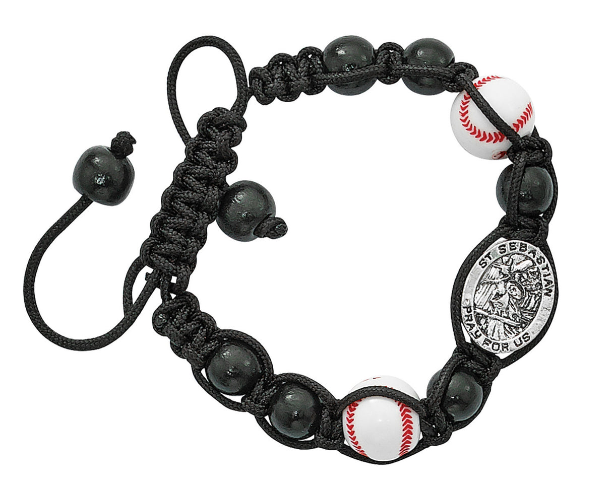 Baseball Bracelet with Saint Sebastian Medal