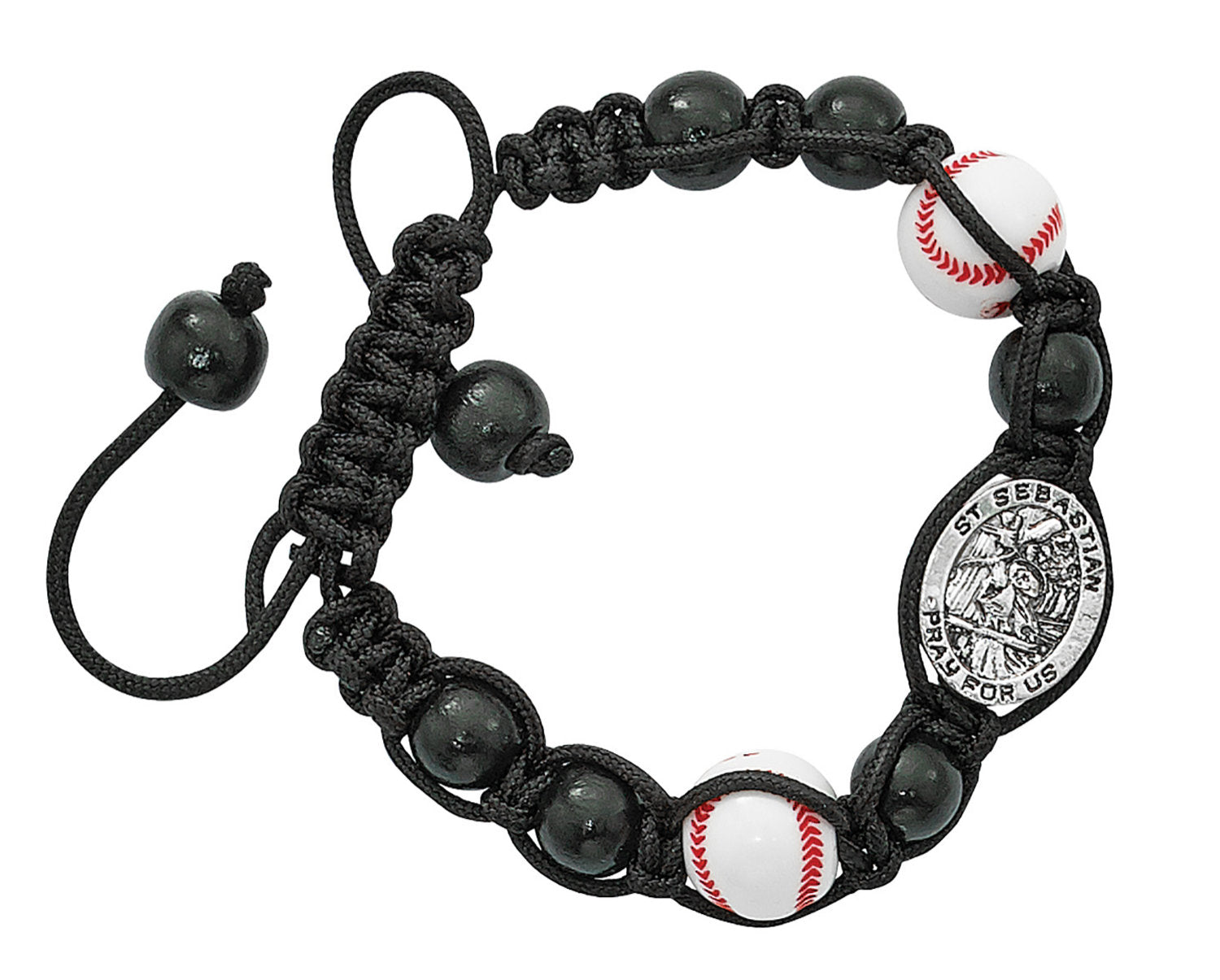 Baseball Bracelet with Saint Sebastian Medal