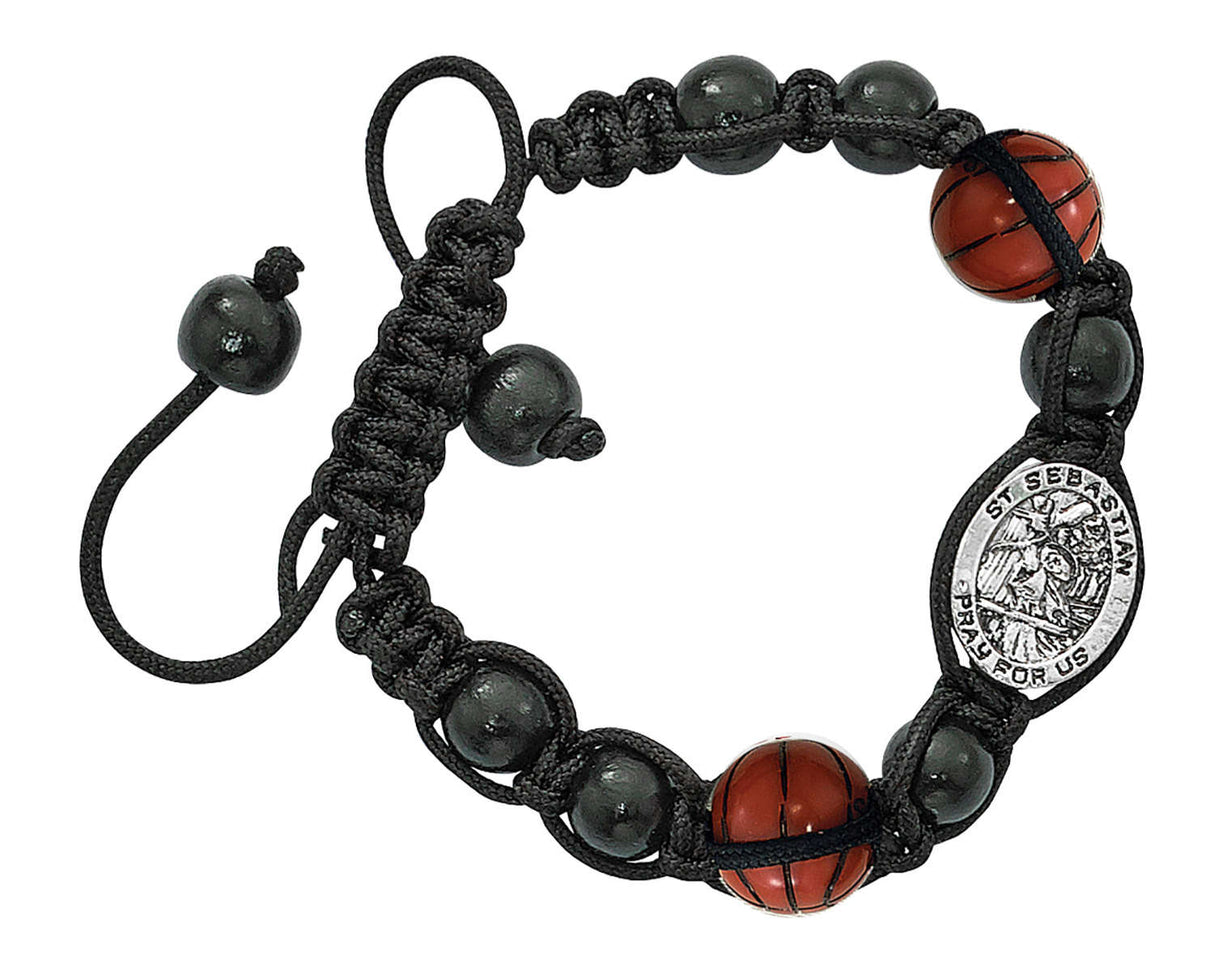 Basketball Bracelet with Saint Sebastian Medal