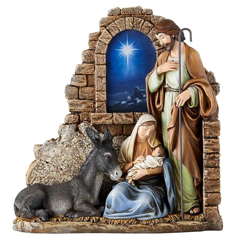 Bethlehem Star Holy Family Nativity Statue 11.5 inches