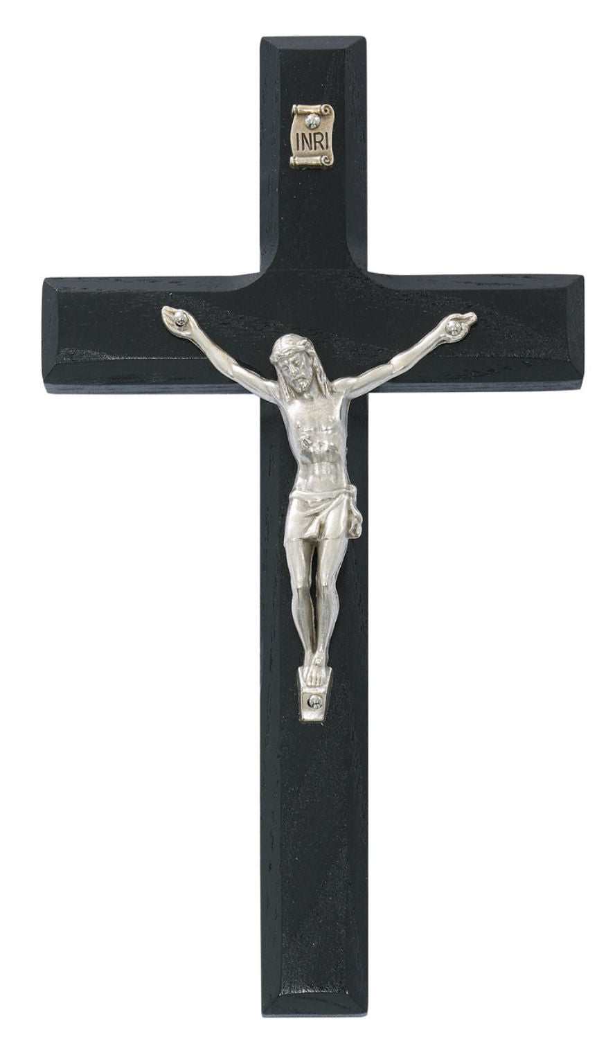 Black Painted Wood Crucifix 6.75 Inches