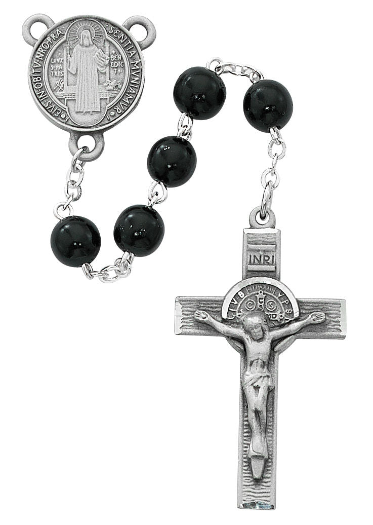 Black Round St. Benedict Rosary