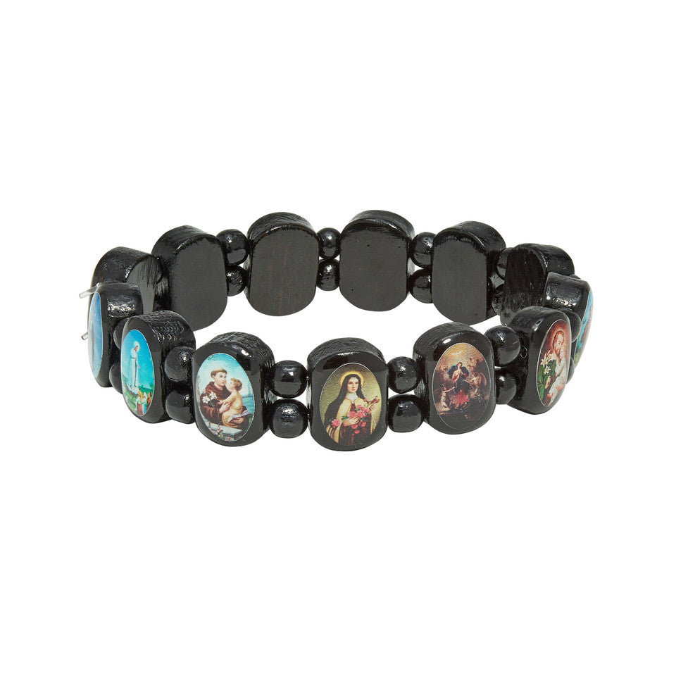Black Wood Saint Bracelet