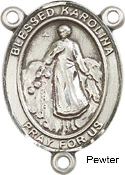 Blessed Karolina Kozkowna Rosary Centerpiece Sterling Silver or Pewter