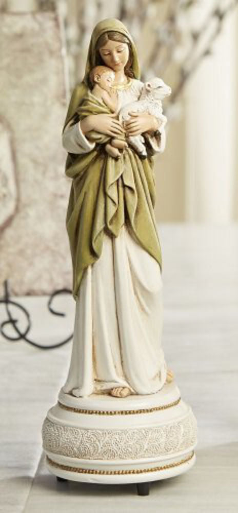 Blessed Mother and Child Musical Figurine 9 Inch High