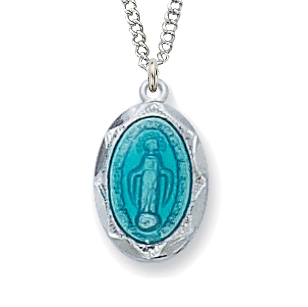 Blue Enamel Miraculous Medal