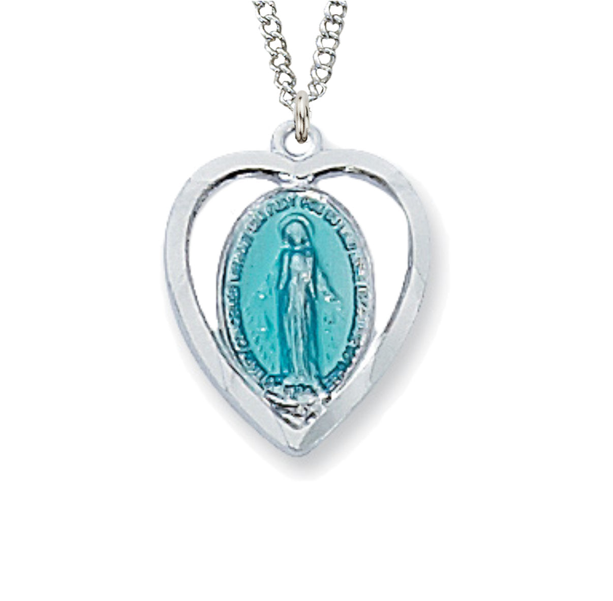 Blue Heart Miraculous Medal