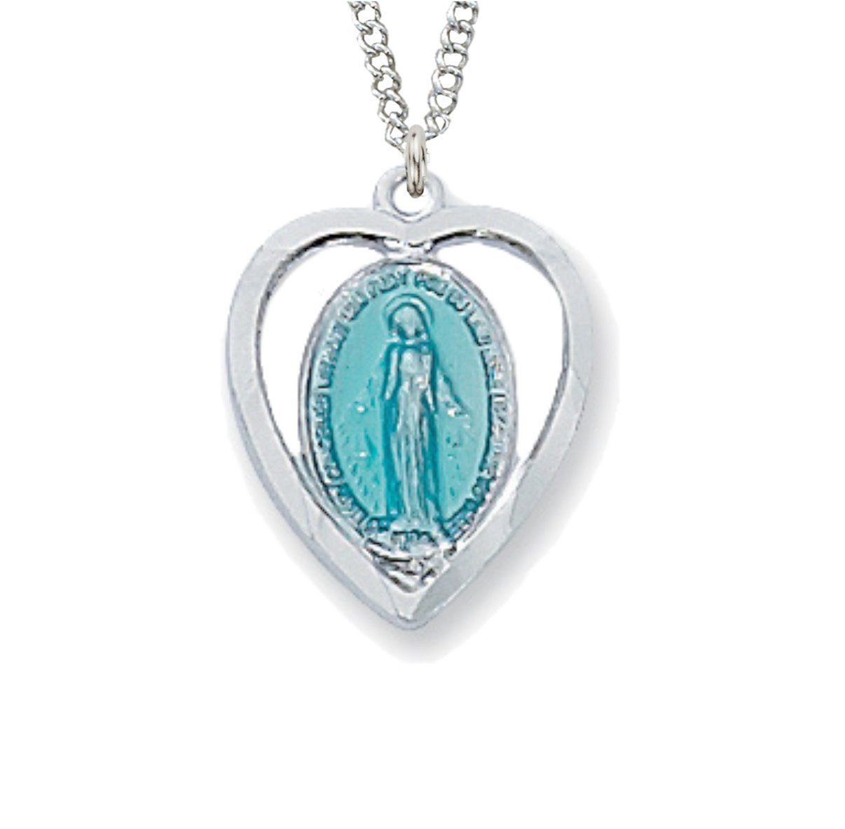 Blue Heart Miraculous Medal