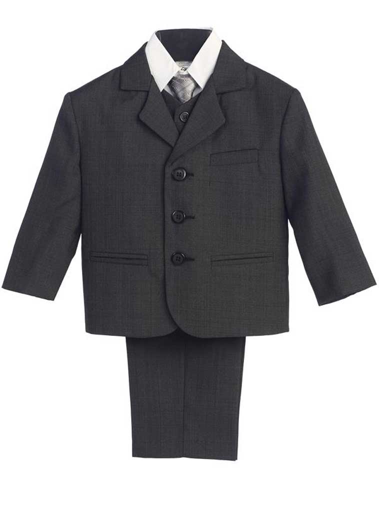 5 Piece Dark Gray Suit for Boys