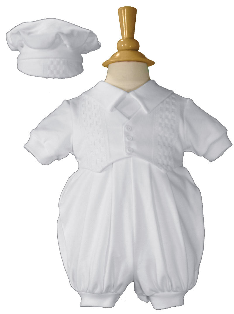 Cotton Baptism Romper for Boys