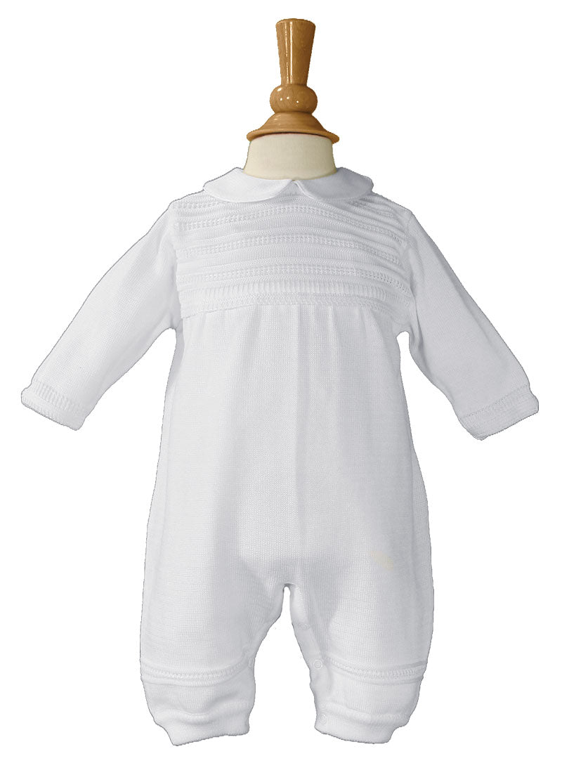 Cotton Knit Baptism Coverall for Boys