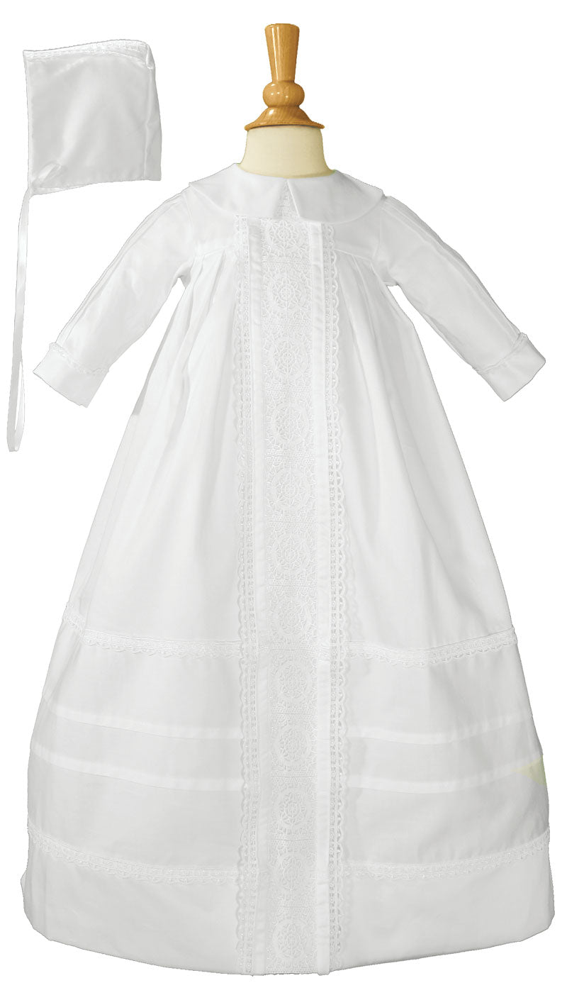 Cotton Sateen Bishop's Baptism Gown for Boys