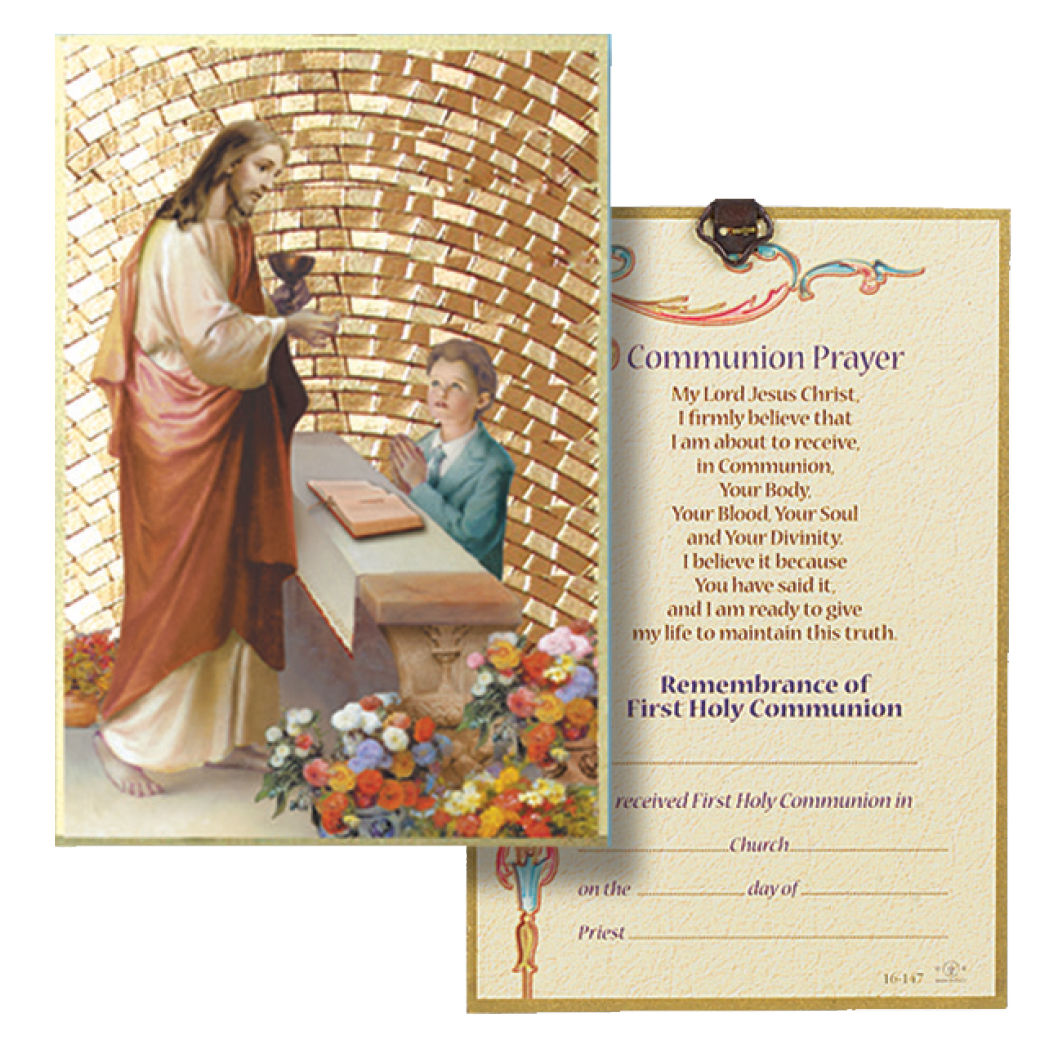First Communion Certificate 4x6 Mosaic Plaque for Boys