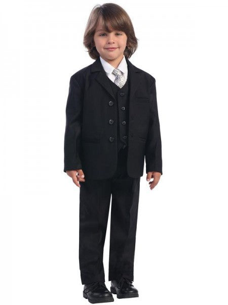 Black 5 Piece Suit for Boys Husky Fit