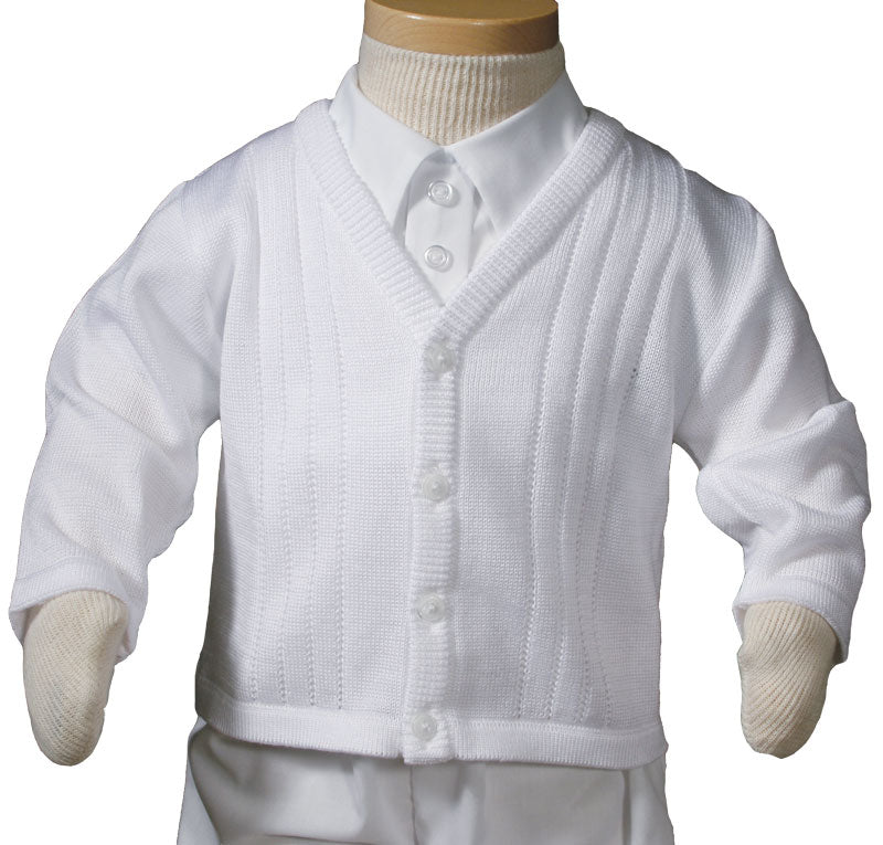 Knit Acrylic Sweater for Christening or Baptism for Boys