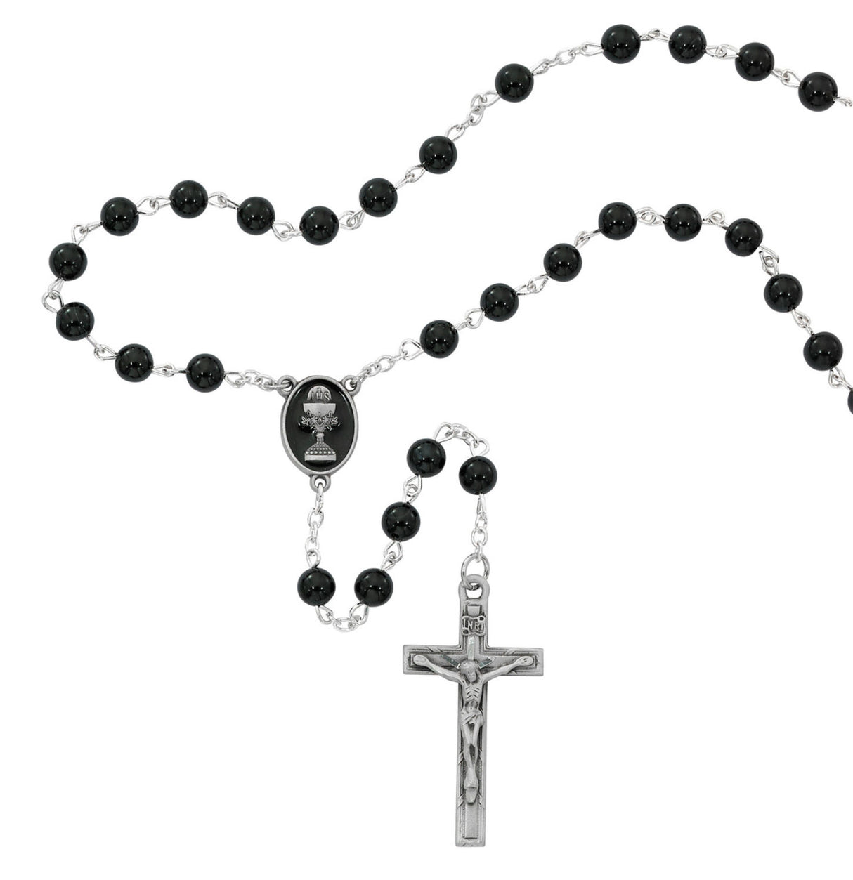 Onyx First Communion Rosary for Boys